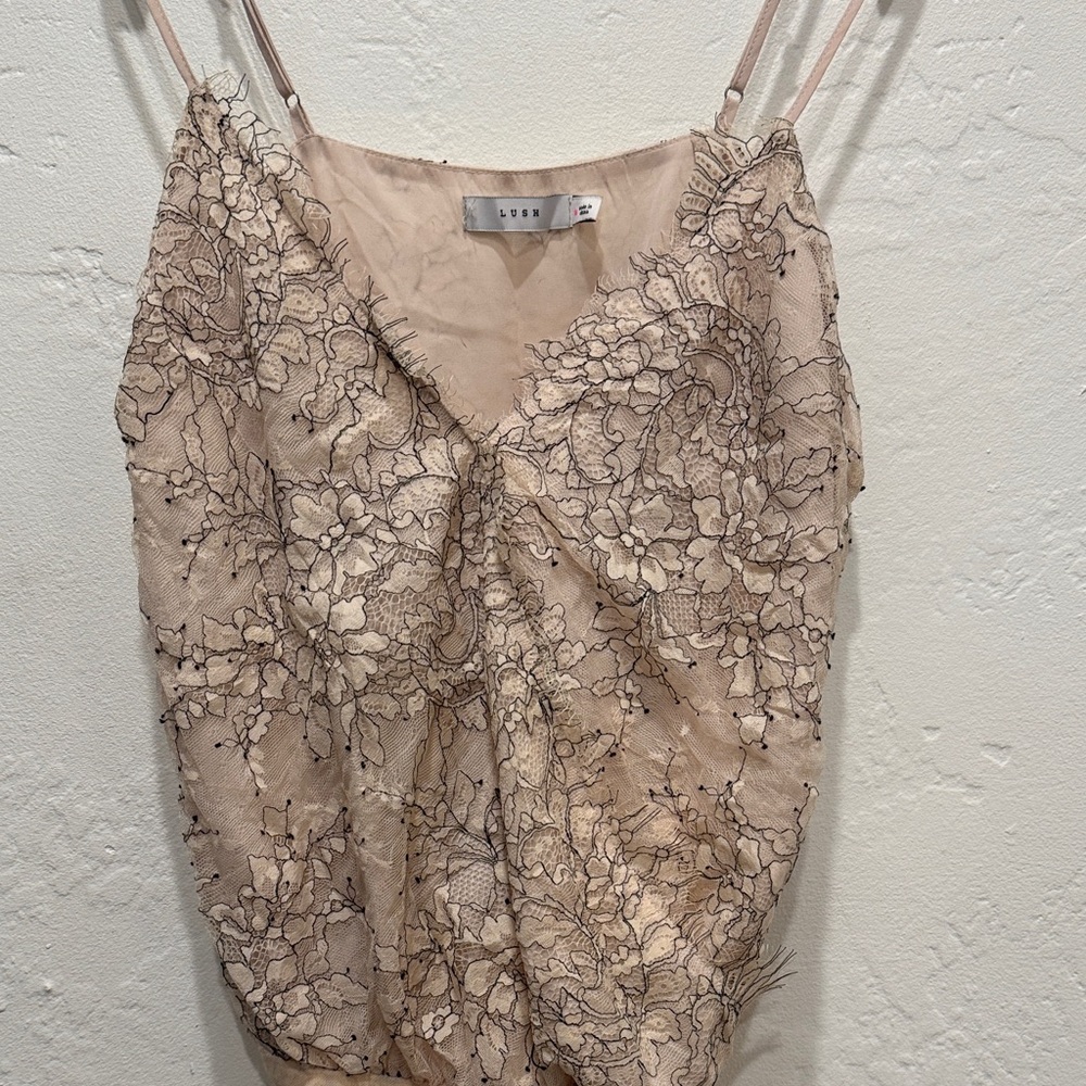 Lush Floral Lace Camisole Bodysuit